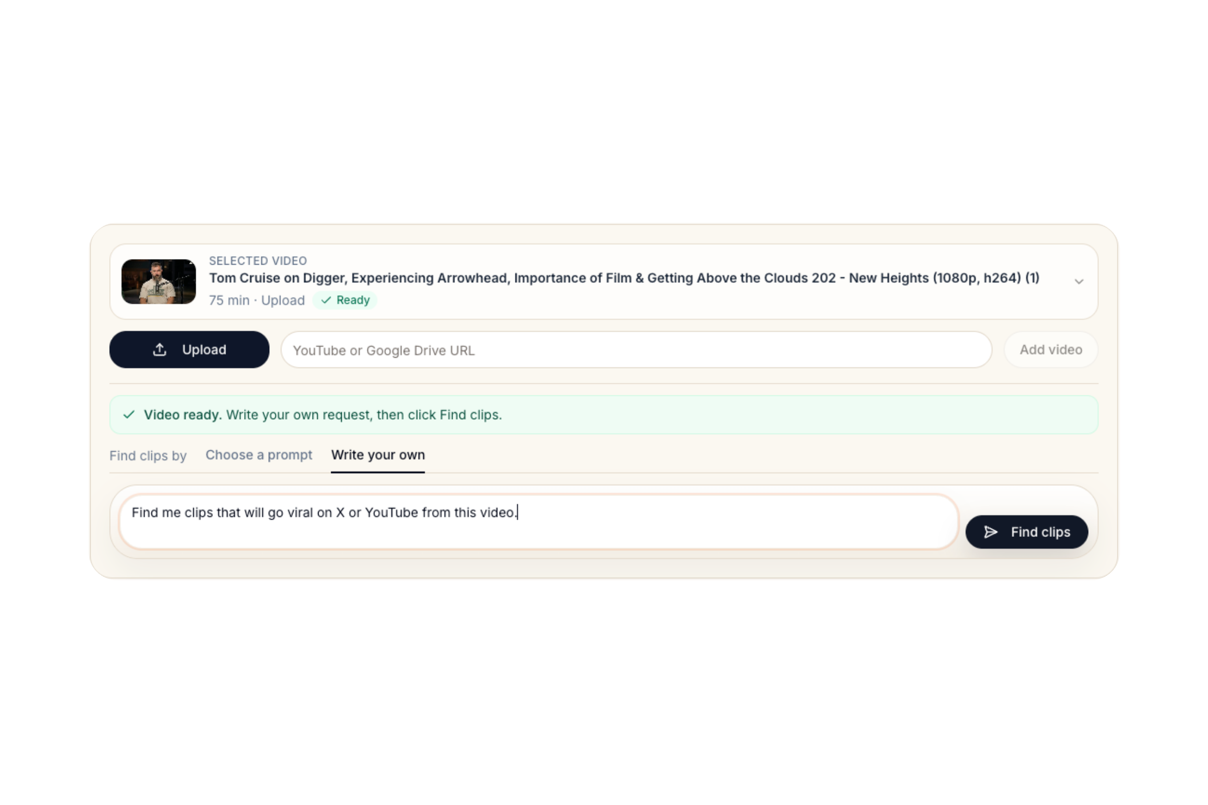 Upload video, use the Assistant to search the video