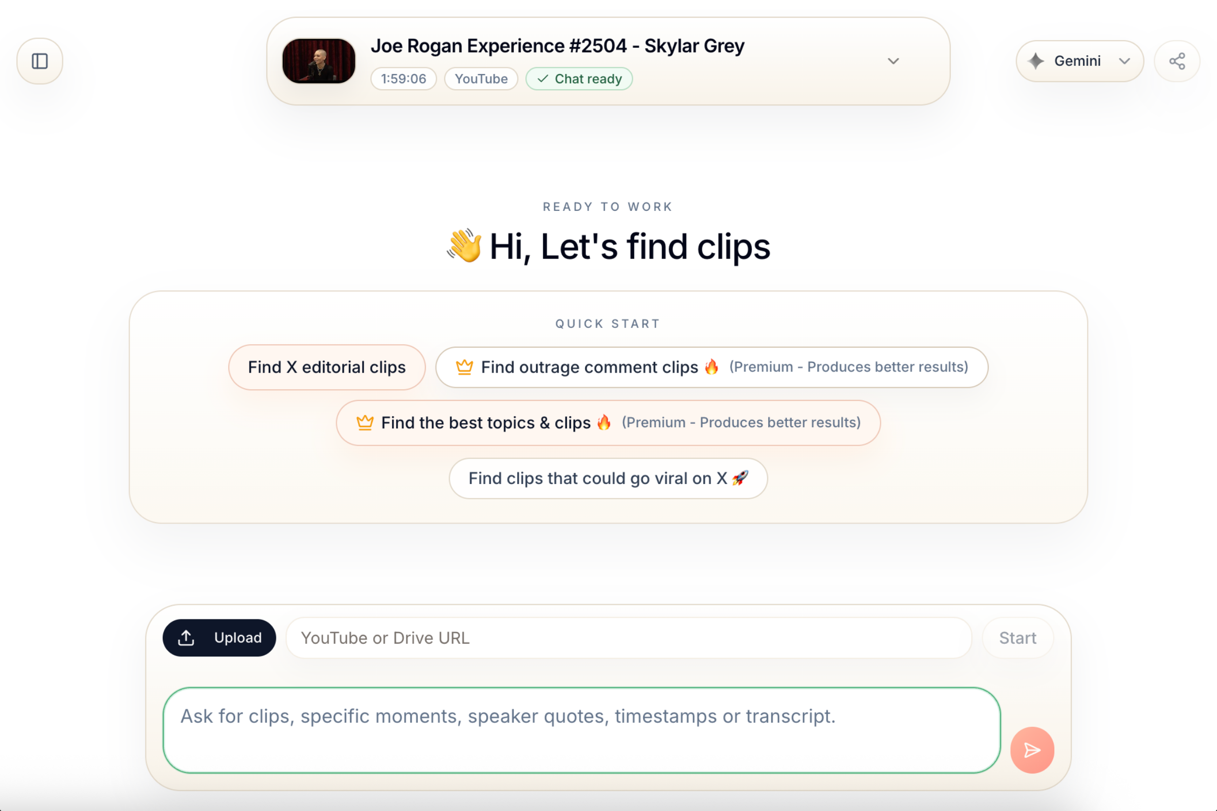 Upload video, use the Assistant to search the video
